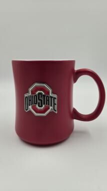 OSU Ohio State Red Ceramic Mug with Raised Logo NWT